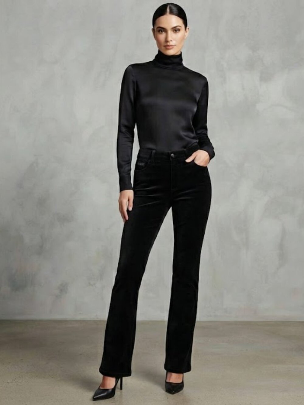 Guess Women's Black Velour Dress Pants Sz 26